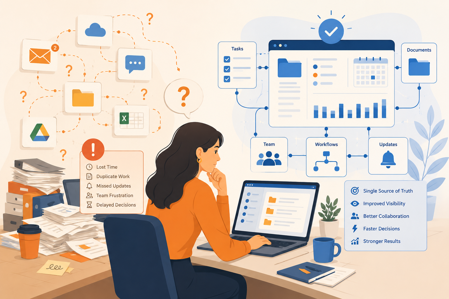 The Hidden Cost of “Where Is That File?” How Disconnected Tools Kill Centralized Work Management